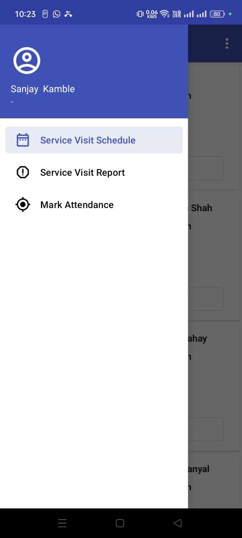 Service App Menu